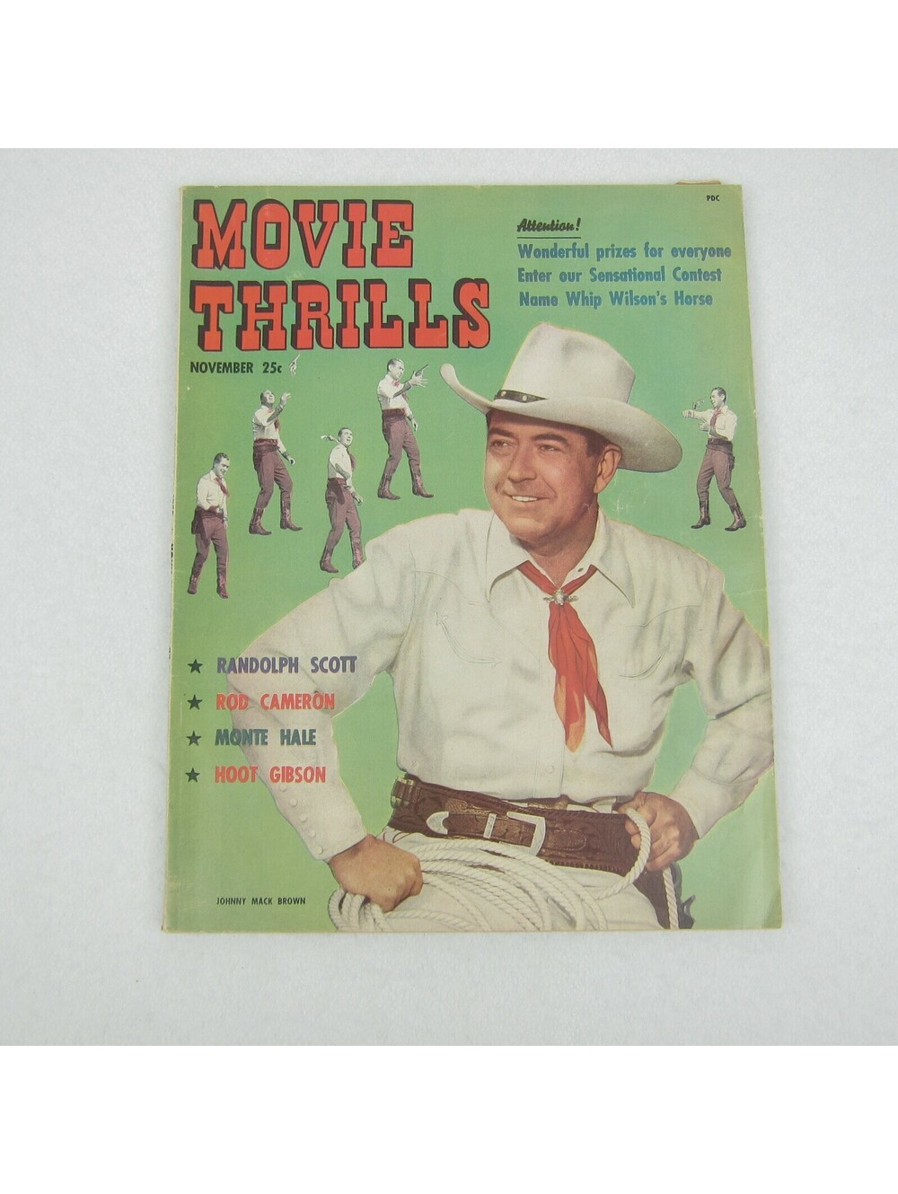 1950 Movie Thrills Mag Johnny Mack Brown Monte Hale John Wayne Hopalong Cassidy
